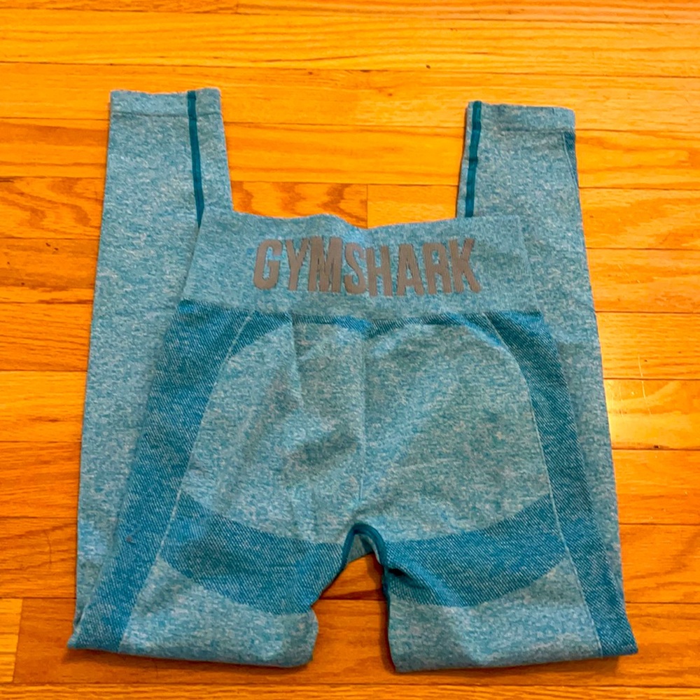 Gymshark flex high waisted leggings, teal marl color.